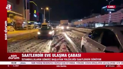A Haber canlı yayınında kar trafiğinde kalan sürücü: Sen yalansın