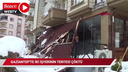 Gaziantep'te iki işyerinin tentesi çöktü