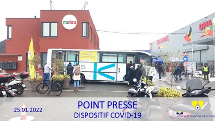 Situation épidémiologique et vaccinale à Bruxelles point press dispositif COVID-19  du 25 01 2022