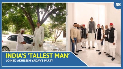 Know India's ‘tallest man’ Dharmendra Pratap Singh who joined Akhilesh Yadav's party