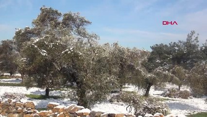 BODRUM'UN YÜKSEK KESİMLERİ BEYAZ ÖRTÜYLE KAPLANDI