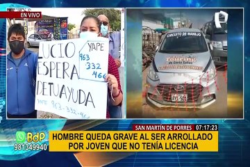 SMP: hombre en UCI tras ser atropellado por joven que aprendía a manejar y no tenía licencia