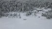 Drone - Soğuk hava, göletleri dondurdu