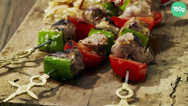 Brochettes de bœuf aux poivrons