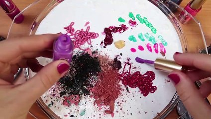 Mixing Makeup Into Glossy Slime ! Recycling My Makeup In Slime ! SATISFYING SLIME VIDEO ! #10