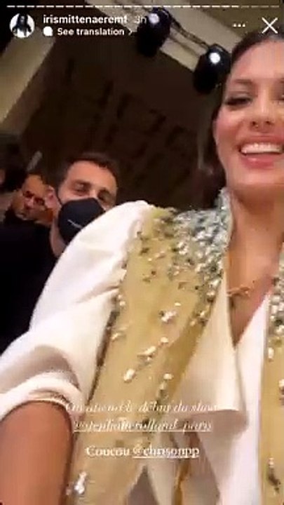 Iris Mittenaere au défilé Stéphane Rolland (collection Haute Couture printemps-été) au Palais de Chaillot, à Paris.