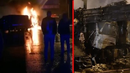 Kamyonun çarpması ile alev alan tırda sıkışan sürücü yanarak can verdi