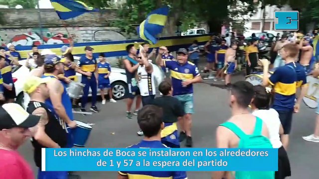 Los hinchas de Boca se instalaron en los alrededores de 1 y 57 a la espera del partido