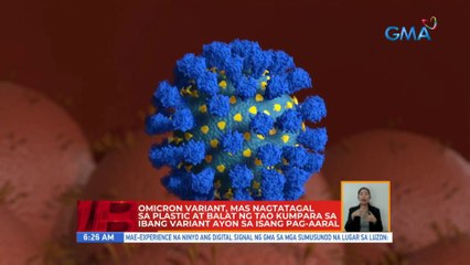 Omicron variant, mas nagtatagal sa plastic at balat ng tao kumpara sa ibang variant | UB