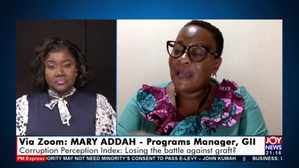 Corruption Perception Index: Losing the battle against graft? – PM Express on JoyNews (25-1-22)