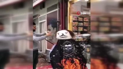Berber müşteri bulamayınca kardan adamı tıraş etti