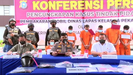 Jatanras Polda Riau tangkap pelaku pembakaran mobil lapas