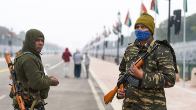 Crowds gathered to watch Republic day parade in cold winter
