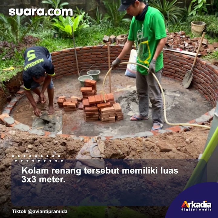 Modal Rp 5 Juta, Wanita Bangun Kolam Renang di Halaman Rumah