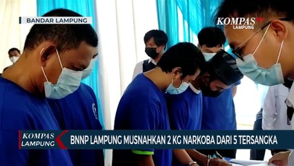 BNNP Lampung Musnahkan 2 Kilogram Narkoba dari 5 Tersangka