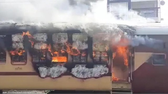 Protests over railway jobs, train set on fire at Bihar