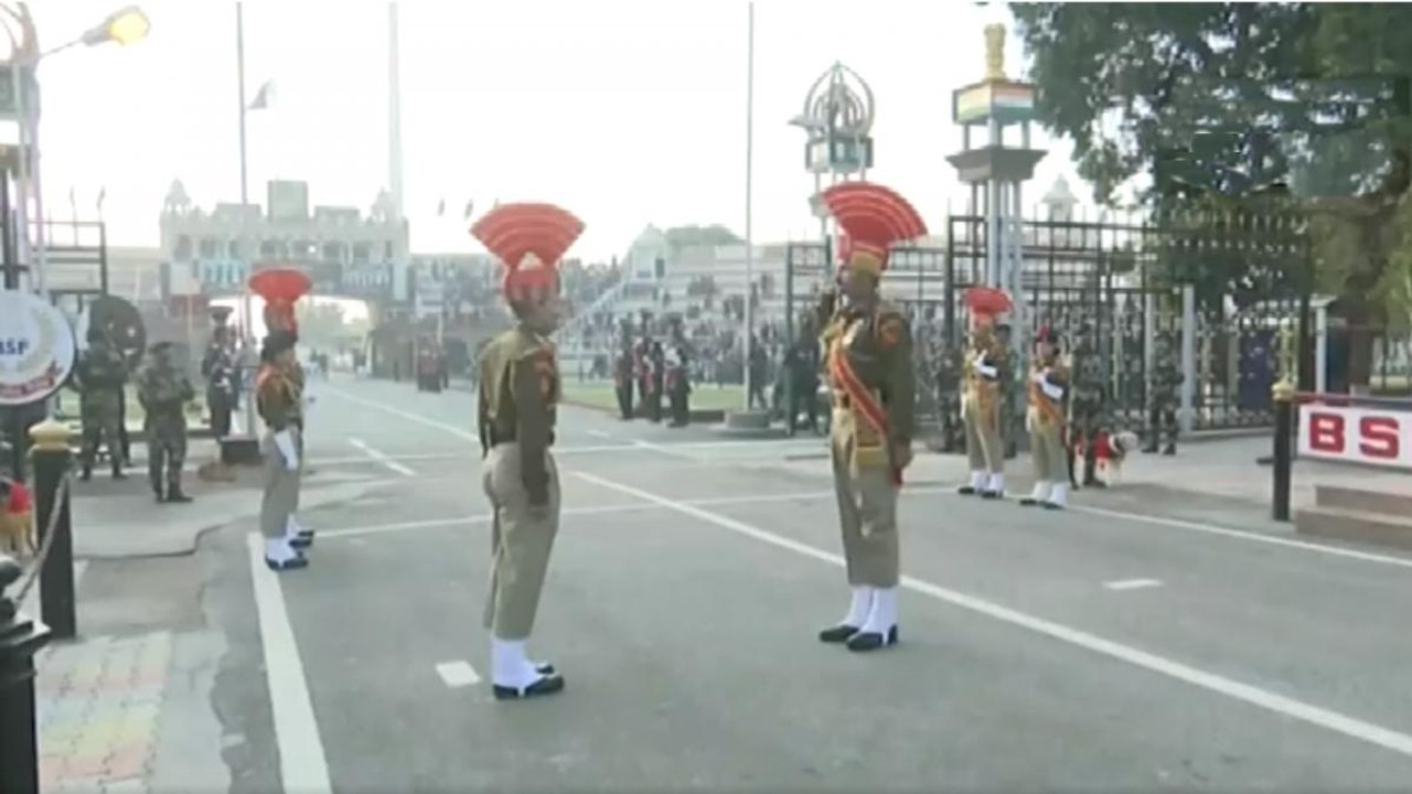 Watch: Beating Retreat ceremony at Attari-Wagah border