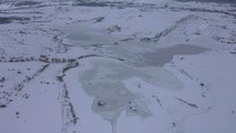 KASTAMONU - Kulaksızlar Barajı'nın yüzeyi buz tuttu