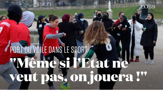 Les Hijabeuses manifestent devant le Sénat pour jouer au foot voilées en compétition