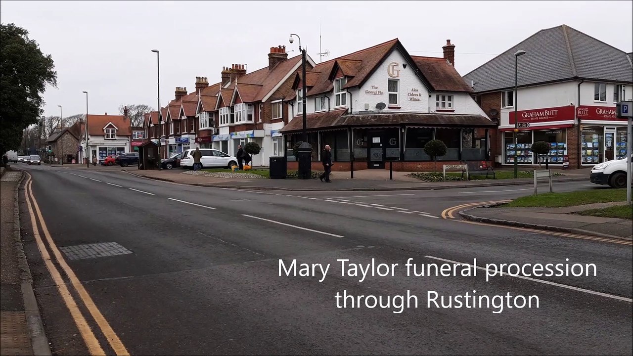 Funeral procession through Rustington for local historian Mary Taylor