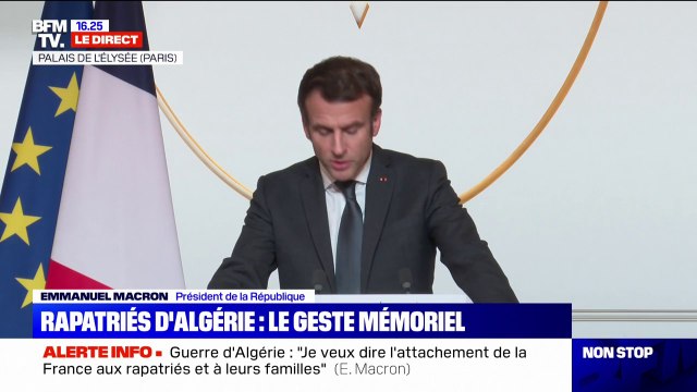 Emmanuel Macron: L'histoire des rapatriés d'Algérie est celle de la France, (...) elle reste trop souvent, hélas, méconnue des Françaises et des Français