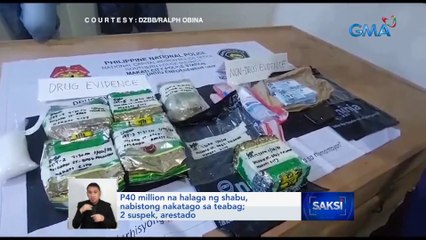 P40 million na halaga ng shabu, nabistong nakatago sa teabag; 2 suspek, arestado | Saksi
