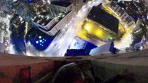 Night Base Jumping Over Busy Road