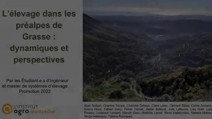 Dynamique de l'élevage et la viabilité des exploitations dans le territoire des Préalpes de Grasse.