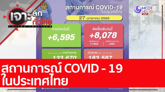 สถานการณ์ COVID - 19 ในประเทศไทย : เจาะลึกทั่วไทย (27 ม.ค. 65)