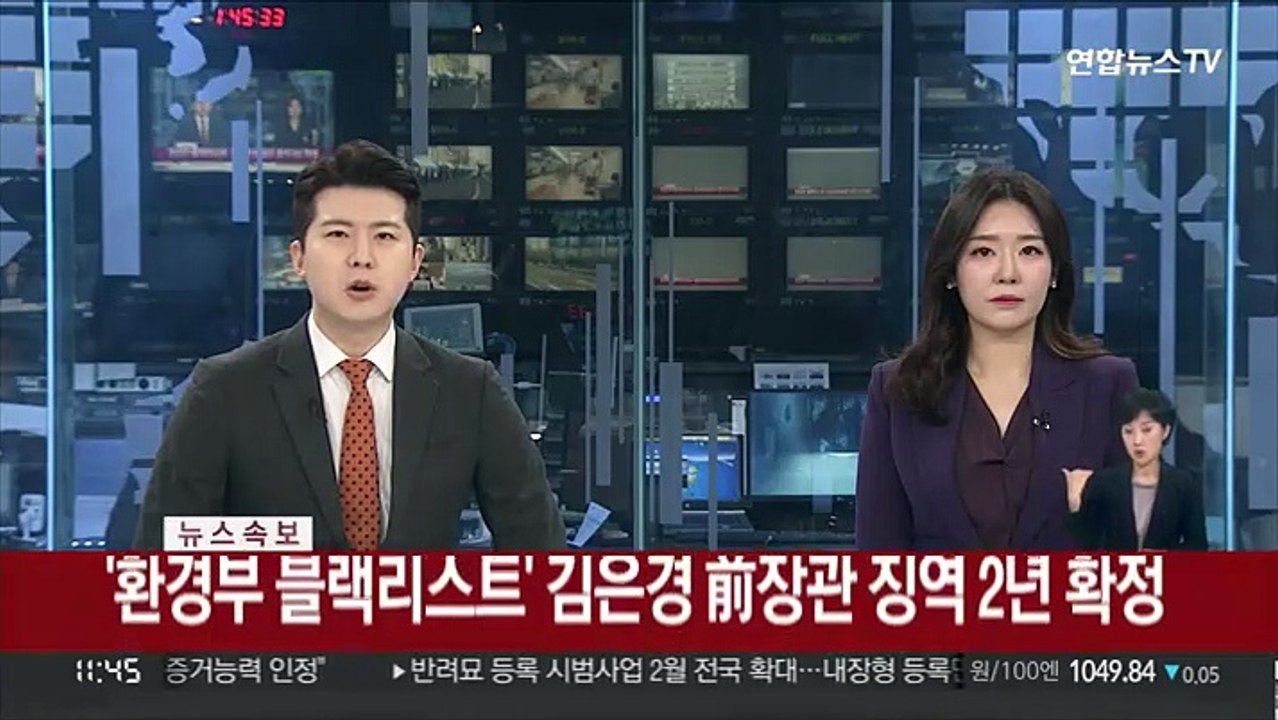 [속보] '환경부 블랙리스트' 김은경 前장관 징역 2년 확정