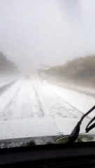 Caída de granizo en El Sosneado