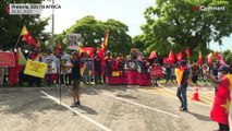 بدون تعليق: إثيوبيون من تيغراي يتظاهرون أمام السفارة الأمريكية في بريتوريا بجنوب افريقيا