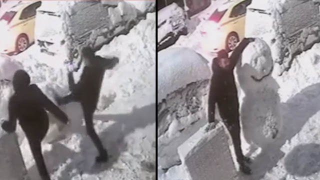 Kardan adamla fotoğraf çektirip yıkan da var, alıp götüren de
