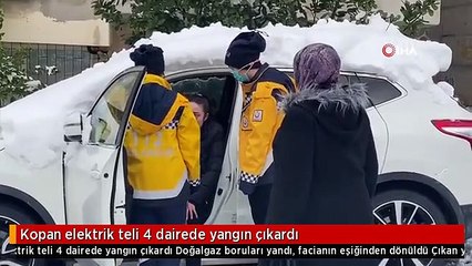 Kopan elektrik teli 4 dairede yangın çıkardı