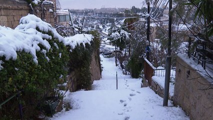 Video herunterladen: الثلوج تغطي شوارع القدس جراء عاصفة ثلجية ضربت البلاد