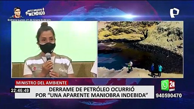 Ministro del Ambiente: derrame de petróleo ocurrió por una aparente maniobra indebida