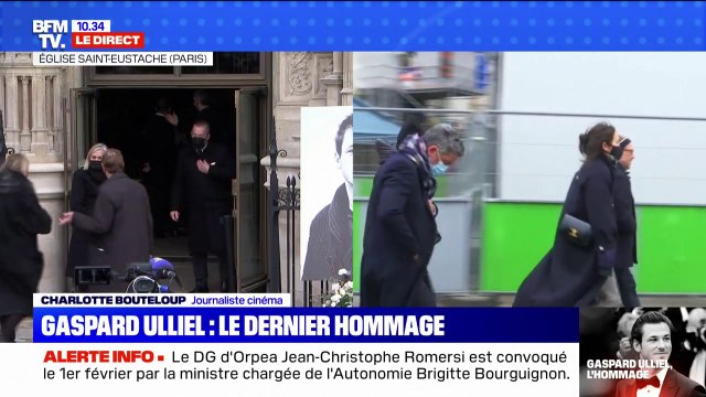 Le cercueil de Gaspard Ulliel entre dans l'Eglise Saint-Eustache