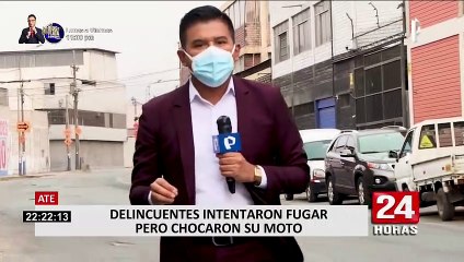 Ate: delincuentes intentaron fugar, pero chocaron su moto