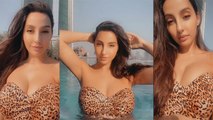Nora Fatehi ने Printed Bikini पहन Pool में ढ़ाया कहर Video Viral | Boldsky