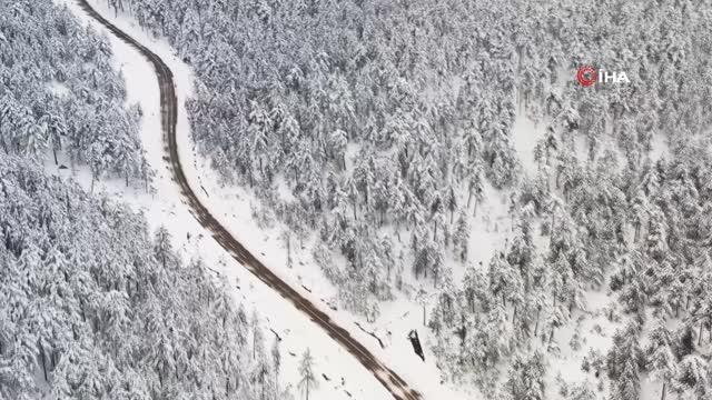 Karla beyaza bürünen Görecik Yaylası böyle görüntülendi