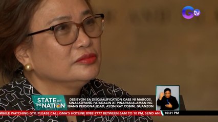 Desisyon sa disqualification case ni Marcos, sinasadyang patagalin at pinapakialaman ng ibang personalidad, ayon kay Comm. Guanzon | SONA