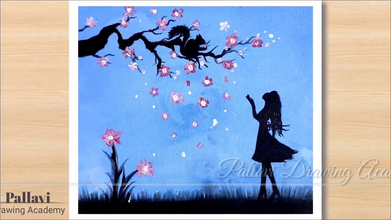 How to draw beautiful girl drawing with poster colour __ easy painting __ Pallavi Drawing Academy