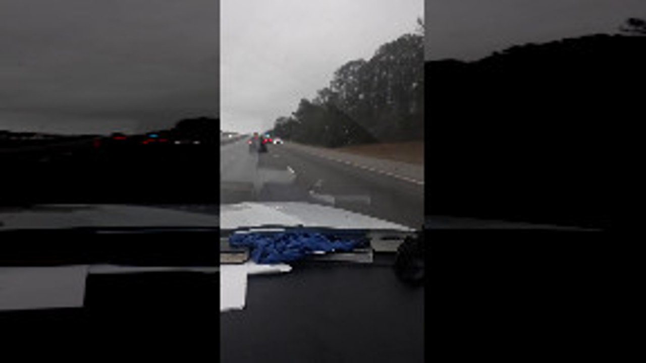 Police Chase Car Driving Wrong Way on Interstate