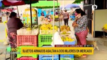 SJL: delincuentes armados asaltan a vendedoras de frutas y huyen en moto