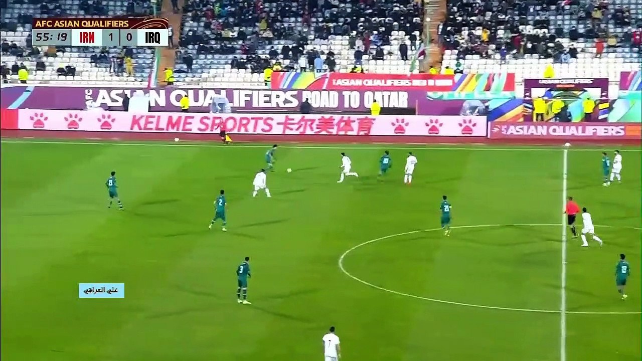 الشوط الثاني مباراة ايران 1-0 والعراق تصفيات كأس العالم 2022 في قطر 27-1-2022