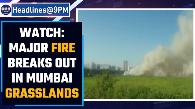 Maharashtra: Major fire breaks out in grasslands in Mumbai's Kanjurmarg area | Watch | Oneindia News