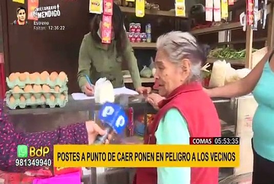 Comas: vecinos en constante peligro por postes que están a punto de caer