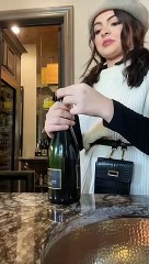 Champaigne Bottle Unexpectedly Ejects Cork