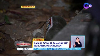 1-Lalaki, patay sa pananaksak ng kanyang kainuman... | BT