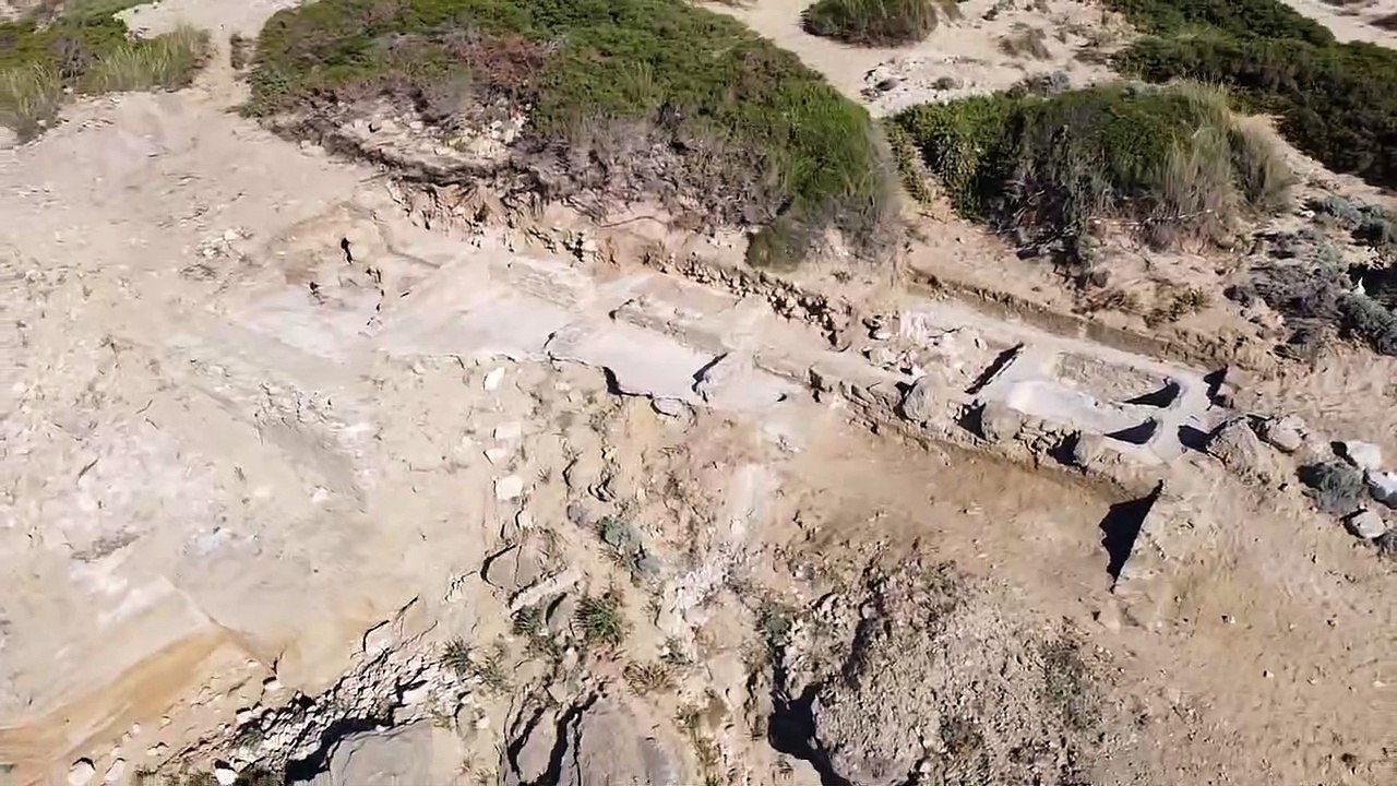 Vista aérea de la villa romana del cabo de Trafalgar